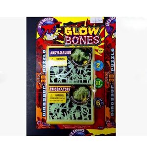 VINTAGE DINOSAUR 3-D PUZZLE GLOW-IN-THE-DARK BONES